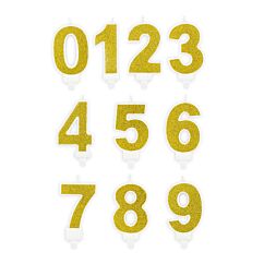 Numerokakkukynttilä, Kultaglitter