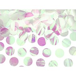 Hohtavia iridescent pyöreitä konfetteja.