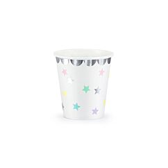 tähtikuvioiset pastelliset kertakäyttömukit