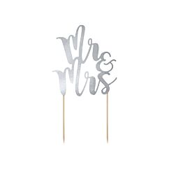 Kakkukoriste Mr & Mrs -Hopea