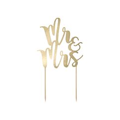 Kakkukoriste Mr & Mrs -Kulta