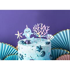 Kakkukoriste teemasta Sarvivalas-Narwhal, 4 koristetikkua.