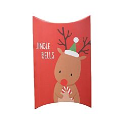 Joulurasia poron kuvalla ja tekstillä "Jingle Bells".