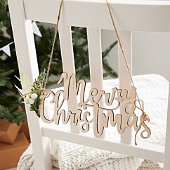Puiset jouluiset kyltit tekstillä "Merry Christmas", 4 kpl.