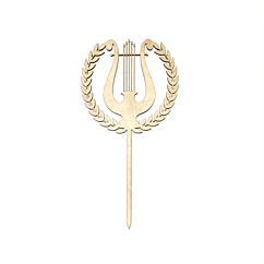 Puinen kakkukoriste - Lyyra, 8 cm