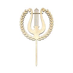 Iso puinen kakkukoriste - Lyyra, 12,5 cm