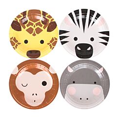 Pienet pahvilautaset, Safarin Eläimet, 19 cm, 8kpl
