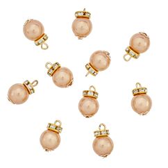 Miniatyyri - Samppanja joulukuusenpallot, 1cm, 10kpl