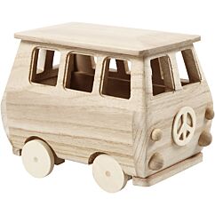 Pieni miniatyyri bussi koristeltavaksi. Askartelu.
