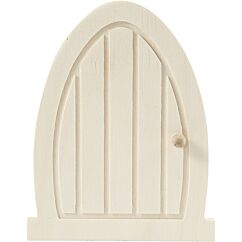 Puinen pieni ovi miniatyyrimaailmaan tai tonttumaailmaan