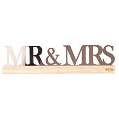 Hää-pöytäkoriste, Mr & Mrs, Ruusukulta Akryyli Kyltti