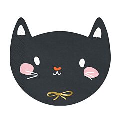 Tyylikkäät mustat kissa-lautaset, 6 kpl.