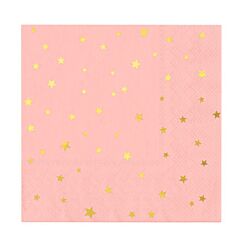 Lautasliinat - Peach Pink, Kultaiset tähdet, 10kpl