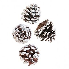 Huurteiset Kävyt, 6,5cm, 4kpl 