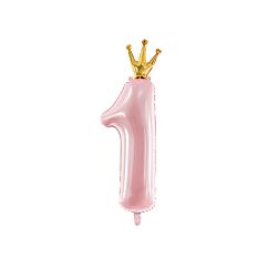 Numerofoliopallo Kruunulla, Vaaleanpunainen, Numero 1