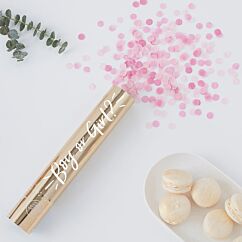 Konfettitykki, boy or girl, vaaleanpunaisia konfetteja