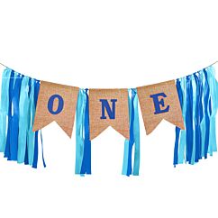 "ONE" Banneri - Siniset nauhat