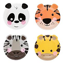 Pienet pahvilautaset, Mini safari, 18 cm, 4kpl