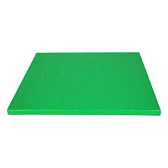 Vihreä neliömuotoinen paksu kakkualusta kimalluksella, 30 cm.
