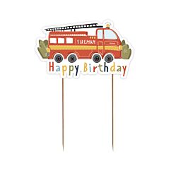Kakkukoriste - Happy Birthday, Paloauto, 13cm
