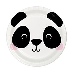 Pienet pahvilautaset, Pandan kasvot, 17 cm, 8kpl