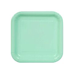 Pahvilautaset - Minttu neliö, 17cm, 16kpl