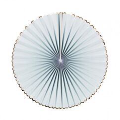 Paperiviuhka - Pastellin sininen,3kpl kulta