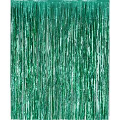 Metallinpunainen taustaverho jolla teet helposti juhlatunnelmaa huoneeseen.