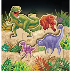 Upeat pöytäkoristeet dinosaurus-juhliin, 4 kpl.
