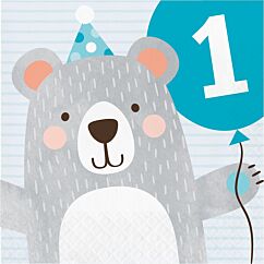Suloiset karhu-servetit, numerolla 1, 16kpl.