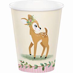 Kertakäyttömukit suloisella bambi kuvalla, 8 kpl.