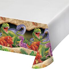Dinosaurus muovinen pöytäliina, 137 x 274 cm.