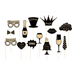 Photo Booth, Häät, Musta/Kulta, 14kpl