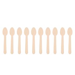 Pienet puiset kertakäyttöiset teelusikat.