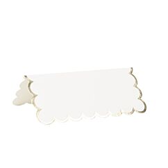 Valkoiset paikkakortit, kultakehyksellä, 10 kpl.