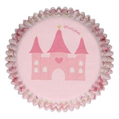 Vaaleanpunaiset muffinssivuoat prinsessa-juhlateemaan, 48 kpl.