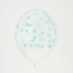 Ilmapallot - Läpinäkyvät, siniset pilkut, 5kpl