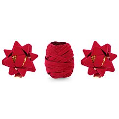 Lahjanaru ja 2 ruusuketta (punainen velour ja kultainen pinta sisältä).
