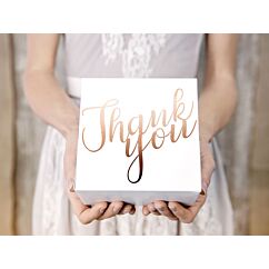 Pienet suloiset kakkulaatikot, 10 kpl. Ruusukulta: Thank you.