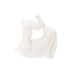 Koriste-esine - Pupu ja poikanen, Valkoinen