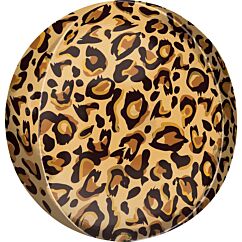 Pyöreä foliopallo leopardikuviolla, 38 cm.
