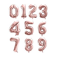 Isot numerofoliopallot, ruusukulta 86 cm, numerot 0-9