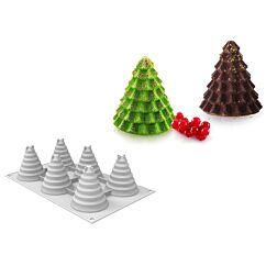 Silikoninen kakkuvuoka kuusimetsä - Silikomart 3D Büche Sapin, 25 cm.