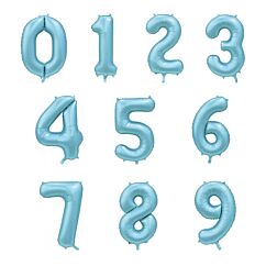 Numerofoliopallot - Satiini vaaleansininen, 86cm