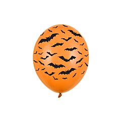 Oranssit ilmapallot - Lepakot, 30cm, 6kpl