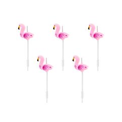 Flamingo kakkukynttilät, 5 kpl.