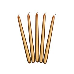 Kultaiset metallinhohtoiset kynttilät - 29cm, 10kpl