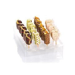 Silikomart Espogel Up Mini on polystyreenistä valmistettu näyttöalusta minijäätelöille ja cakepopseille.