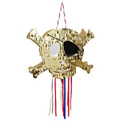 Meri Merin kultainen pääkallonmuotoinen pinjata merirosvo-juhliin.