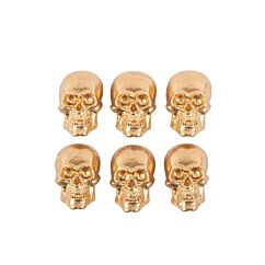 Kultaiset pääkallot tarroilla 3cm, 6kpl